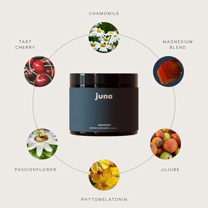 Juna Nightcap Sleep Gummies — Plant-Based Phytomelatonin + 8 Botanicals for Deep, Restorative Sleep | Non Groggy | GABA, Magnesium, Tart Cherry, Passionflower | Sugar-Free, Vegan | 30 Gummies - Image 5