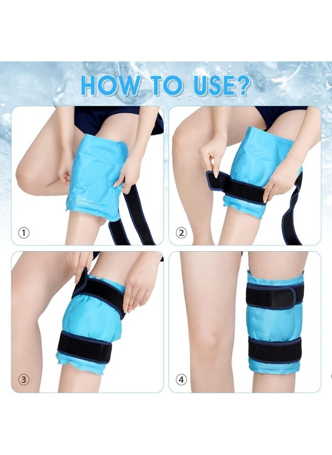 DMG TECH Knee Ice Pack for Injuries, Reusable Gel Ice Wrap for Leg, Knee Replacement Surgery, Cold Pack Knee Wrap with Cold Compression, for Knee Pain Relief, Arthritis, Tendonitis, ACL, Swelling, Bruises  - Image 3
