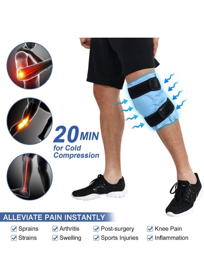 DMG TECH Knee Ice Pack for Injuries, Reusable Gel Ice Wrap for Leg, Knee Replacement Surgery, Cold Pack Knee Wrap with Cold Compression, for Knee Pain Relief, Arthritis, Tendonitis, ACL, Swelling, Bruises  - Image 5