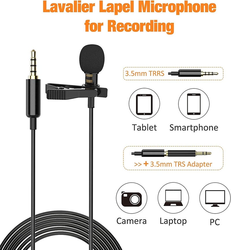 IMAGINEA Lapel Microphone Condenser Mic Small Mini Lavalier Lapel Omnidirectional Condenser Microphone for Samsung Android & Windows Smartphones - Image 5