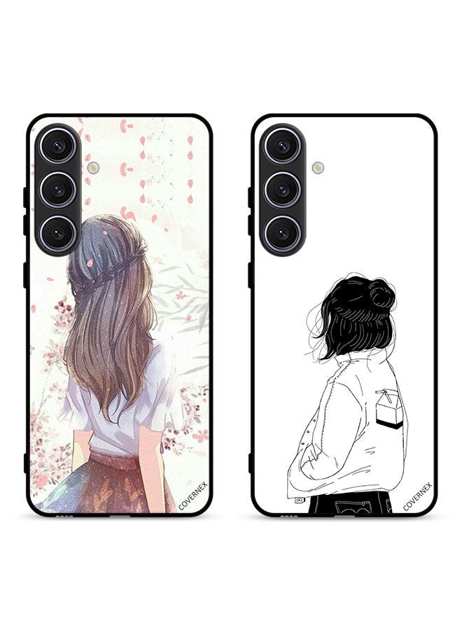 Covernex Two Cases For Samsung Galaxy S23 FE 5G Protective Covers Cute Girl in Deep Thinking - Image 1