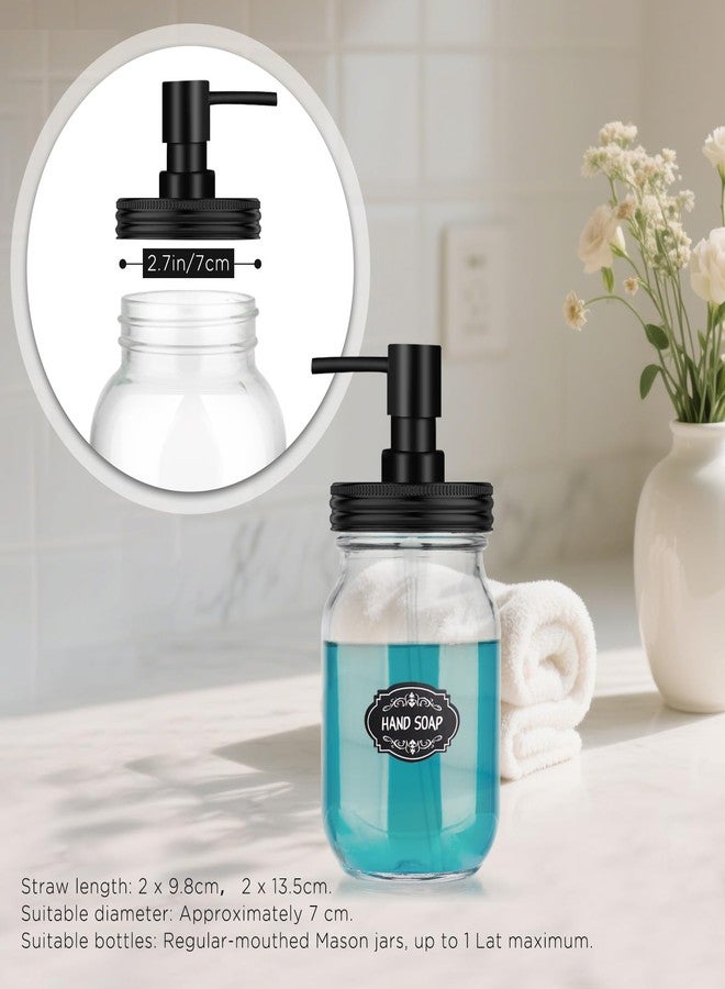Watsango Mason Jar Soap Dispenser Set, Rustproof Plastic Lotion Pump and Lids Accessories for Regular Mouth Mason Jar and Farmhouse Kitchen Counter Decor- 4 Pack Black - Image 4