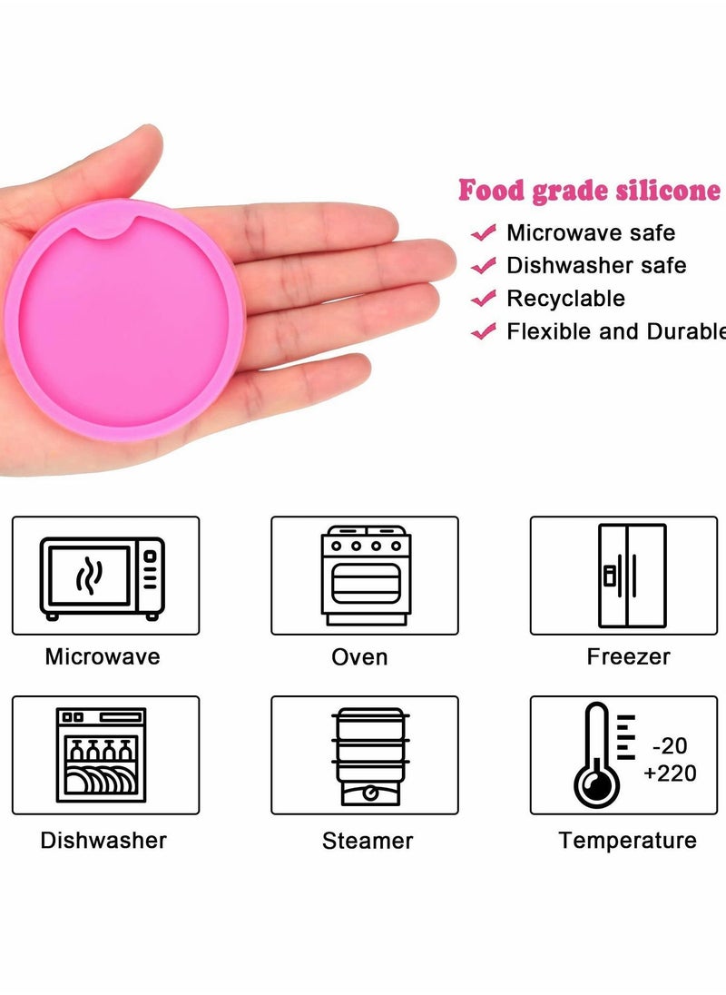 Y&D - Car Coaster Mold, 6 PCS Silicone Epoxy Mold Resin Molds for DIY Round Cup Mats, Home Decoration, 6.5 cm, 7.5 8.5 cm in Diameter (Pink) - Image 1