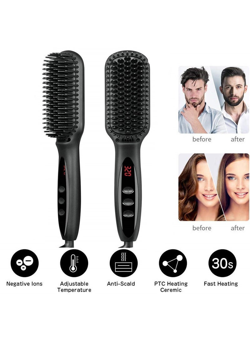 Ru syanl Beard and Hair Straightener Brush Cordless Straightening Brush for Women Men, Portable Mini Hair Straightener Comb  - Image 2