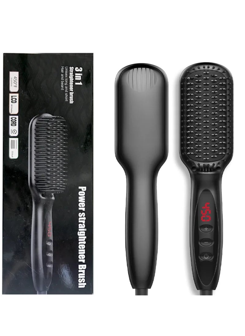 Ru syanl Beard and Hair Straightener Brush Cordless Straightening Brush for Women Men, Portable Mini Hair Straightener Comb  - Image 1