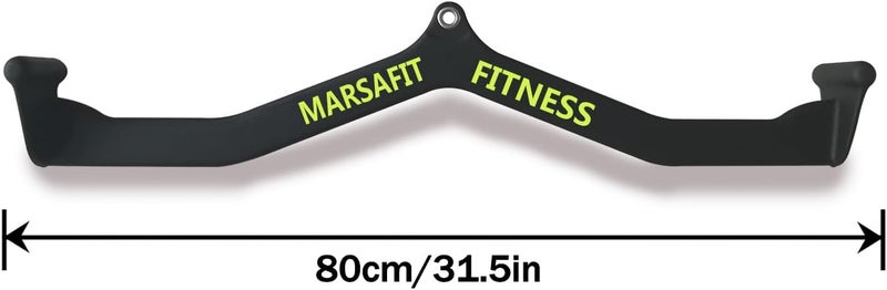 MARSAFIT Home Gym Fitness Rowing T-bar V-bar Pulley Cable Machine Attachment, Bicep Curl Tricep Lat pulldown Bar Back Strength Training Handle Grips Lat Pull Down Bar for Seat Row Workout - Image 2