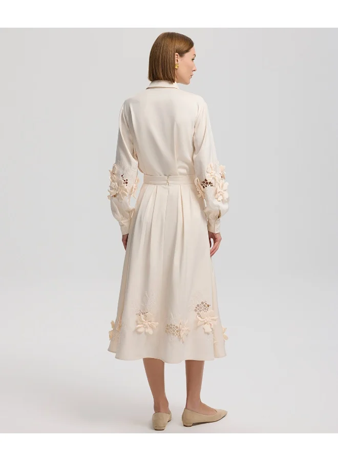 Ipekyol Embroidered Midi Skirt