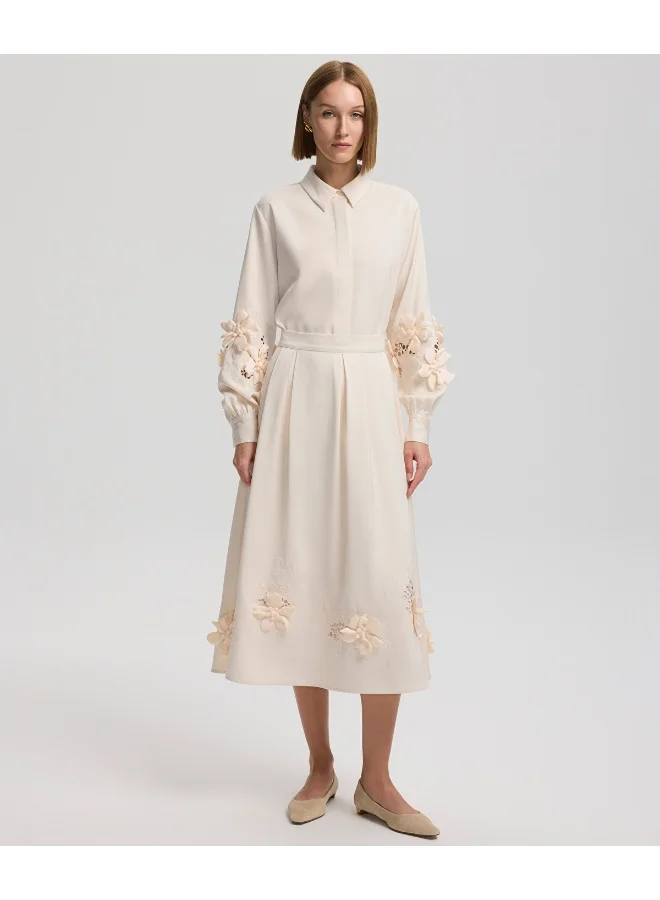 Ipekyol Embroidered Midi Skirt