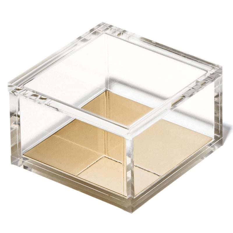 OfficeGoods Acrylic Desk Organizer w/Gold Base â€“ Functional & Elegant Odds & Ends Box for Display or Storage â€“ Perfect for Home or Office, Kitchen, Bathroom Vanity, Curio Display - Small - Image 3