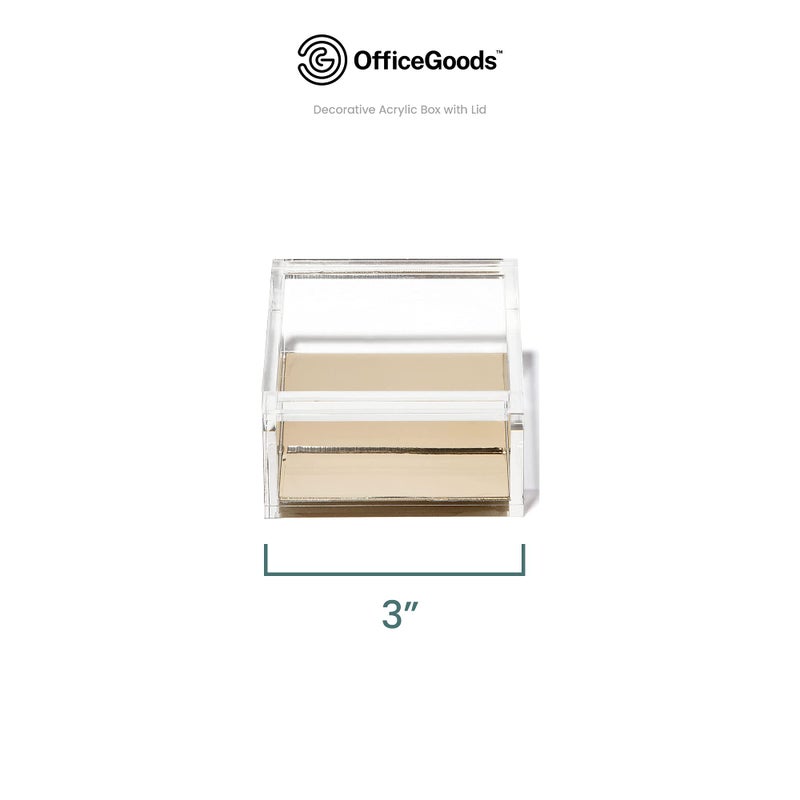 OfficeGoods Acrylic Desk Organizer w/Gold Base â€“ Functional & Elegant Odds & Ends Box for Display or Storage â€“ Perfect for Home or Office, Kitchen, Bathroom Vanity, Curio Display - Small - Image 4