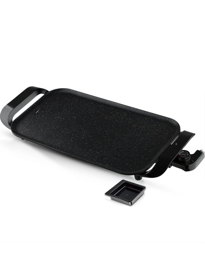 شواية كهربائية صغيرة محمولة - صانعة هوت دوغ بدون دخان، شواية تيبانياكي لشرائح اللحم، والسندويشات، واللحوم، والباربكيو | غير لاصقة، سريعة التسخين، شواية سطحية داخلية/خارجية - Image 5