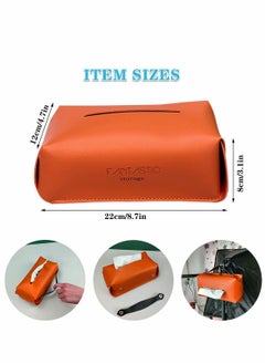 Excefore Tissue Box Cover, Hangable Wet Wipes Storage Box, Modern Decorative PU Leather Tissue Box Case Organizer Holder for Vanity Countertop, Night Stands, Livingroom, Office Desk & Car  - Image 2
