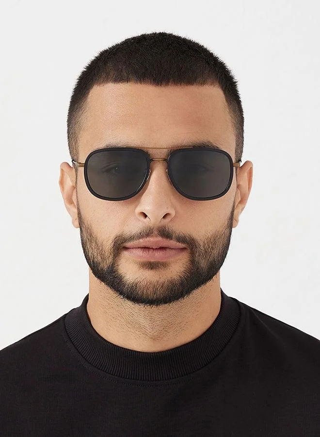 30Sundays 30Sundays NOSTALGIA,Men Sunglasses, Rectangle Sunglasses, UV Protection: UV400 (Black,Gray)