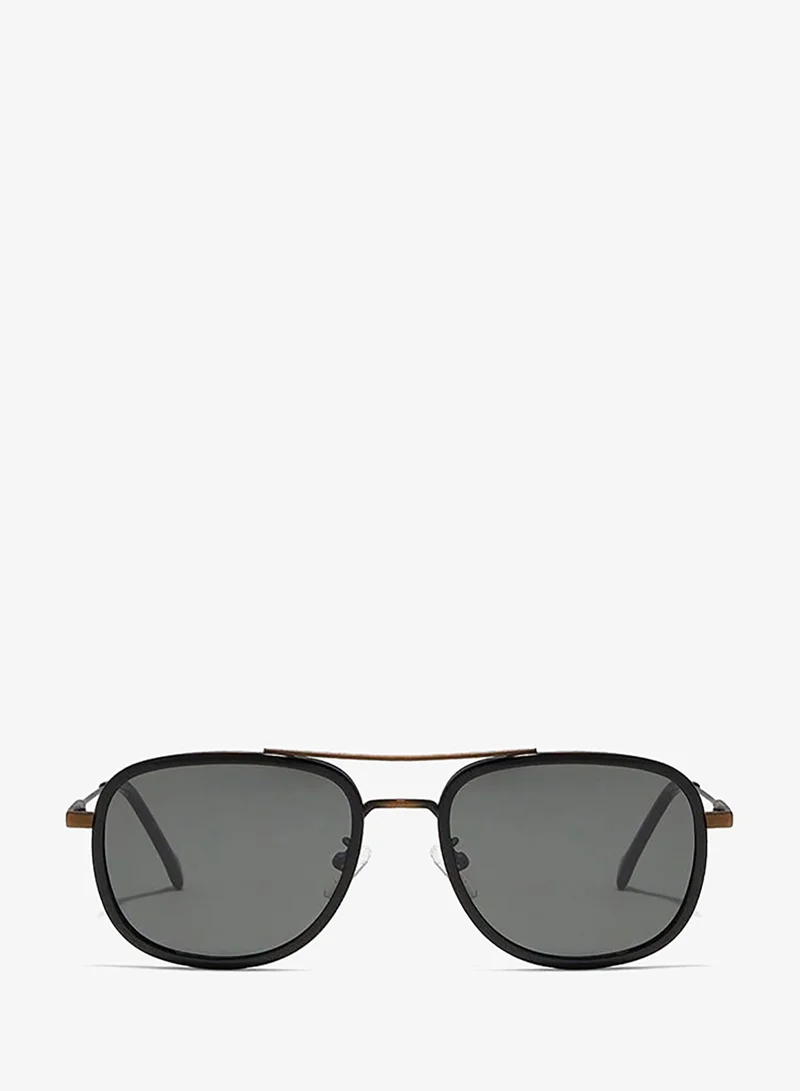 30Sundays 30Sundays NOSTALGIA,Men Sunglasses, Rectangle Sunglasses, UV Protection: UV400 (Black,Gray)
