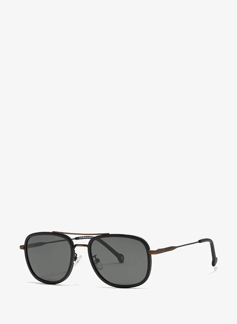 30Sundays 30Sundays NOSTALGIA,Men Sunglasses, Rectangle Sunglasses, UV Protection: UV400 (Black,Gray)