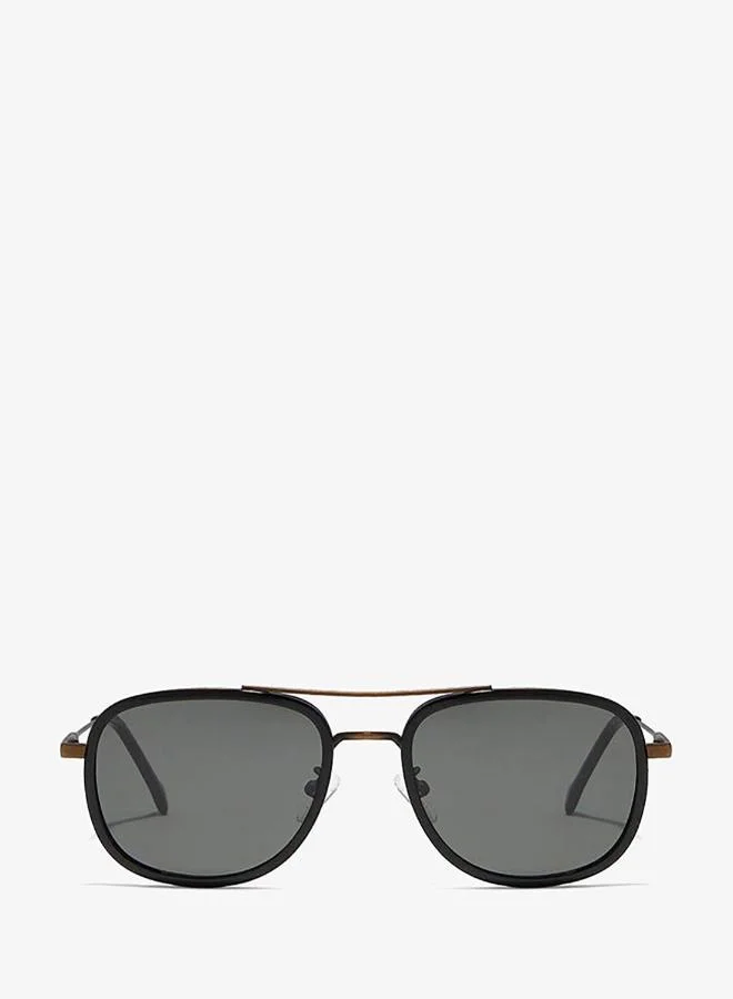 30sundays 30Sundays NOSTALGIA,Men Sunglasses, Rectangle Sunglasses, UV Protection: UV400 (Black,Gray)