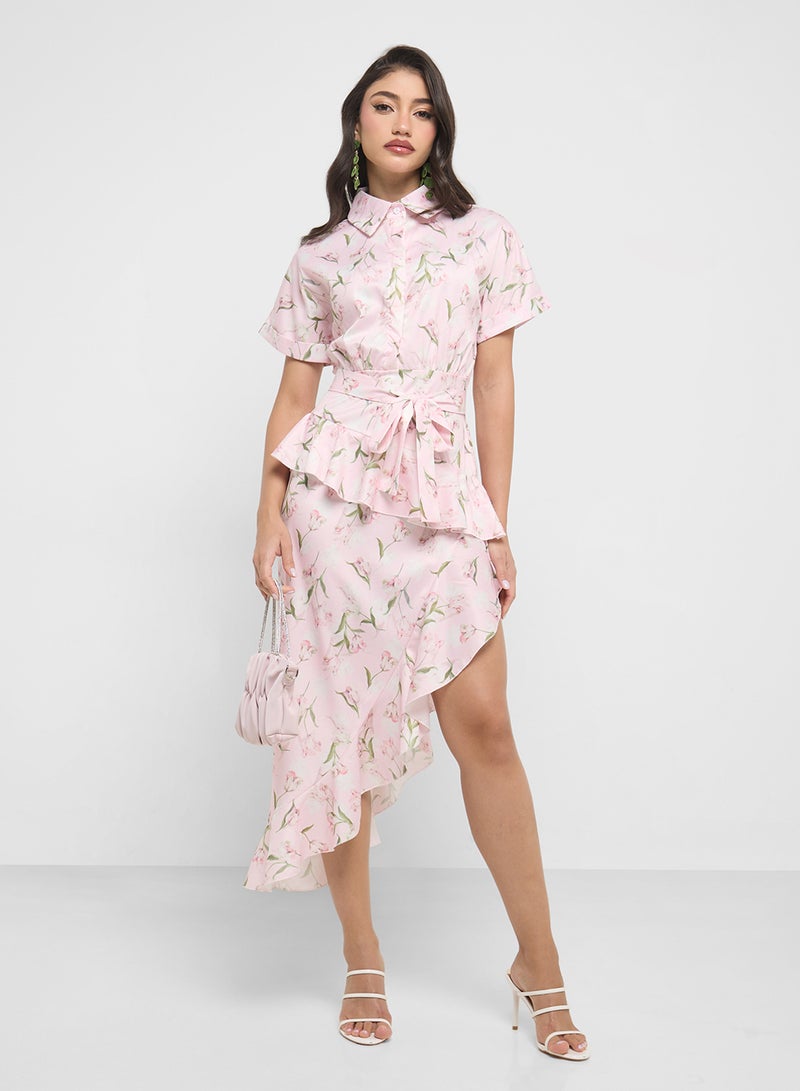 ايلا فستان مكشكش بطبعة زهور - Image 4