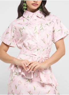 ELLA Printed Frilled Dress  - Image 3