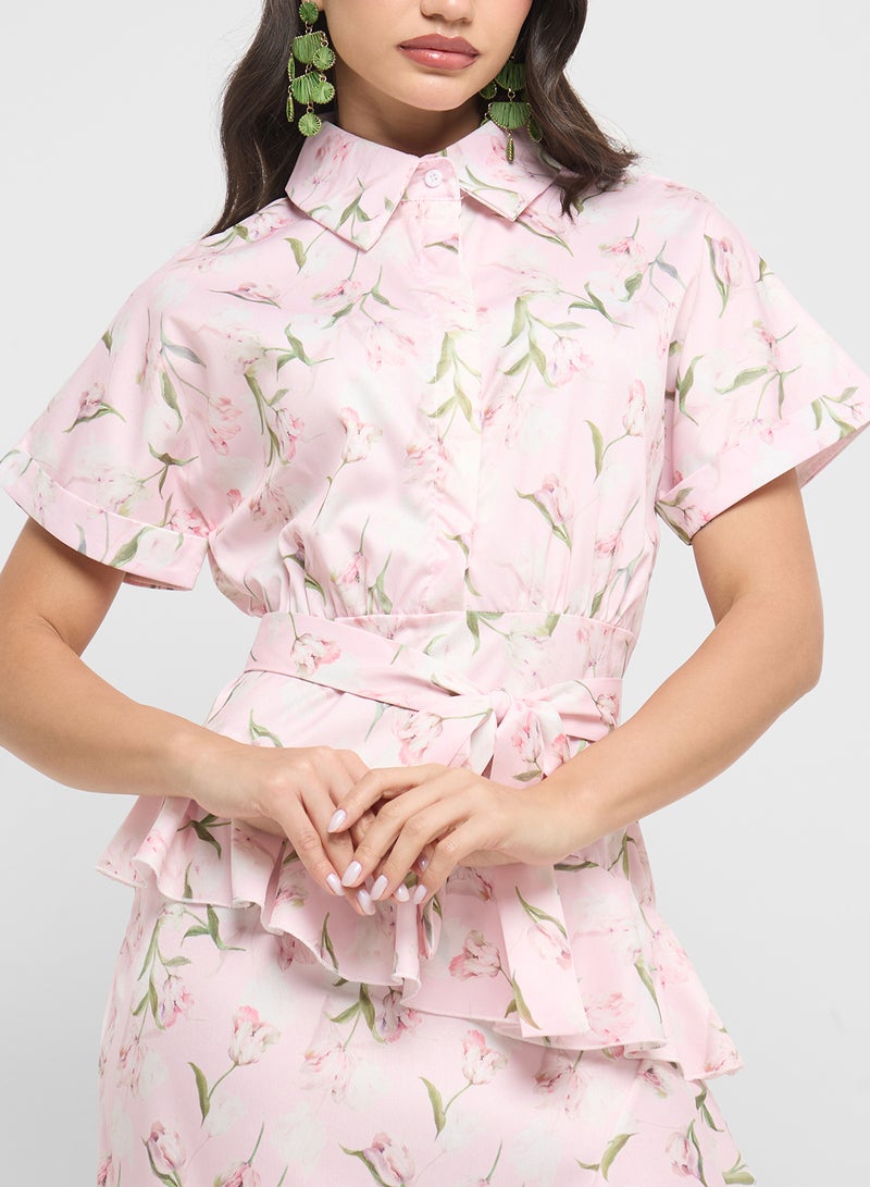 ايلا فستان مكشكش بطبعة زهور - Image 3