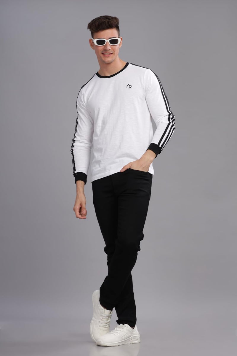 ADRO Full Sleeve Tshirt for Men | Full T Shirt for Men | 100% Slub Cotton Tshirt | Full Sleeve T-Shirt | Mens Full Sleeves T Shirts |FR3-24-WHI-WH-2XL White - Image 5