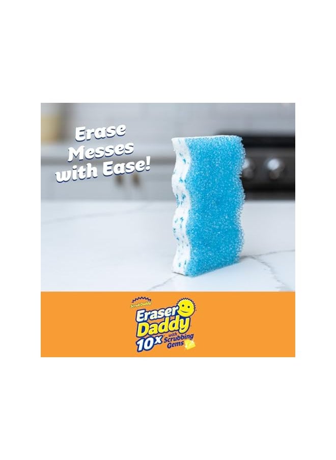 Scrub Daddy - Scrub Daddy Eraser Sponge - 10x More Durable Than Traditional Erasers with Scrubbing Gems - Removes Dirt, Scuffs & Stains - Water Activated Sponge Eraser (2 Pack) - Image 1