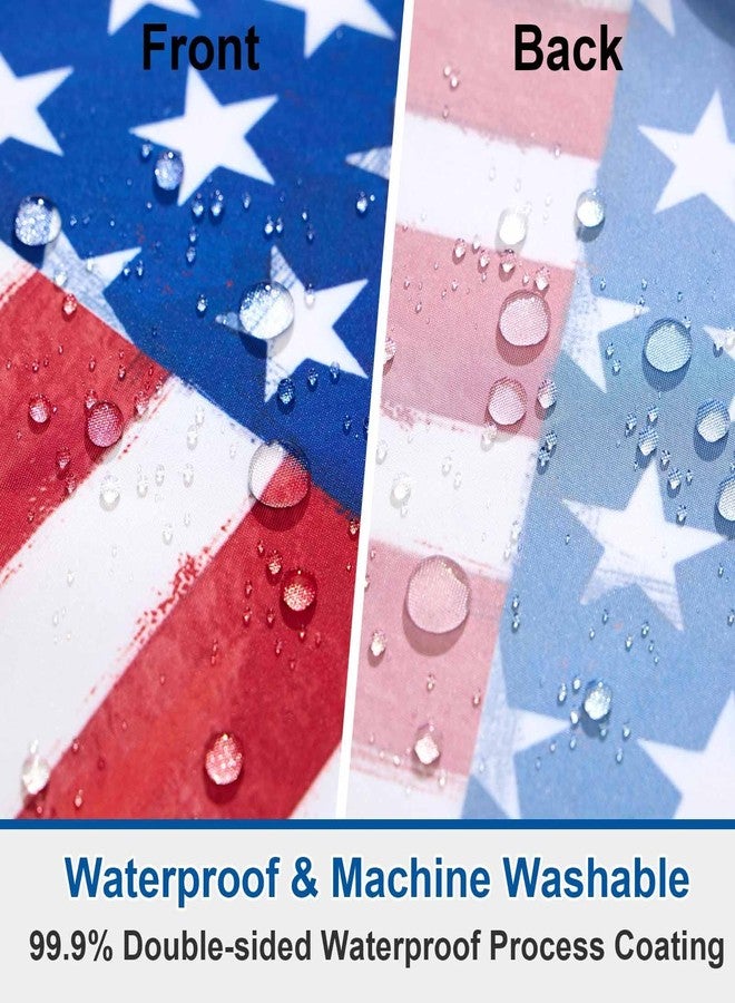 Baccessor Home Patriotic 4th of July Shower Curtain Independence Day America Memorial Day Stars Shower Curtain Neutral Country Rustic Bathroom Bath Decor Waterproof Weighted with Hooks 72 W x72 H Inch - Image 5