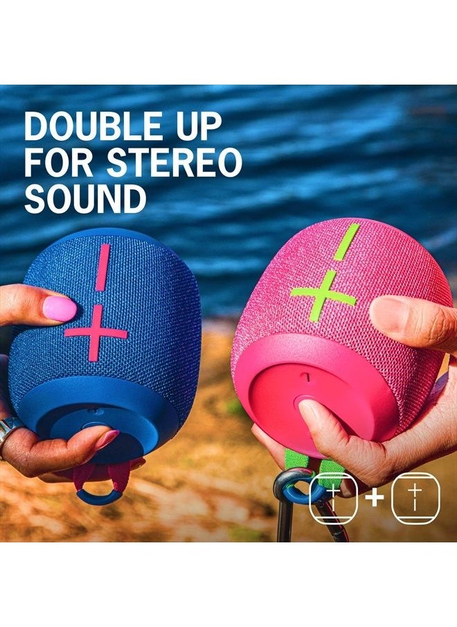 Ultimate Ears - WONDERBOOM 3، مكبر صوت لاسلكي صغير محمول بتقنية البلوتوث، صوت جهير قوي بزاوية 360 درجة للاستخدام في الهواء الطلق، مقاوم للماء والغبار IP67، قابل للطفو، مدى 131 قدمًا - وردي فاتح - Image 1
