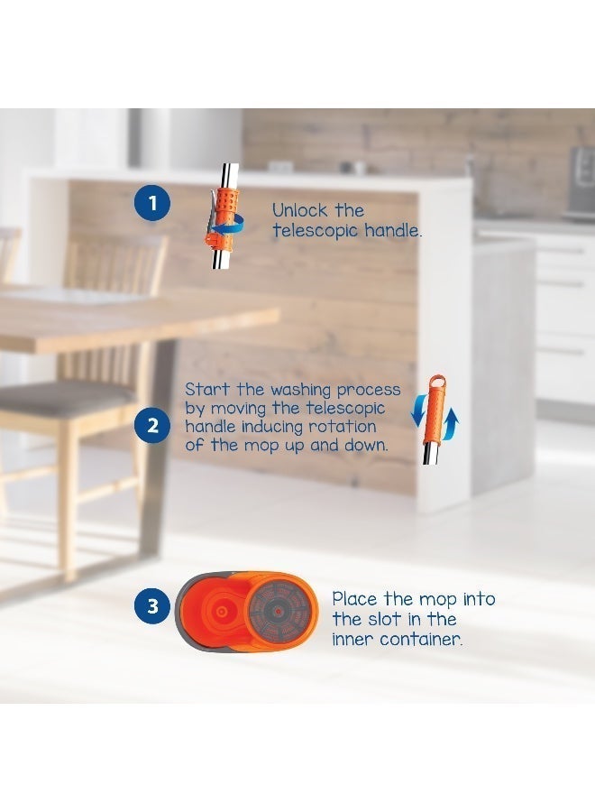 Macromax Focus Spin Mop and Bucket Set – 360° Rotating Wring System, Super Absorbent Microfiber Mop - Image 4