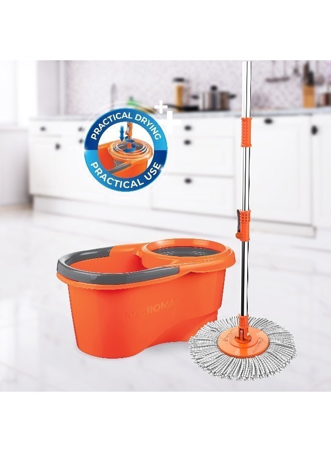Macromax Focus Spin Mop and Bucket Set – 360° Rotating Wring System, Super Absorbent Microfiber Mop - Image 2