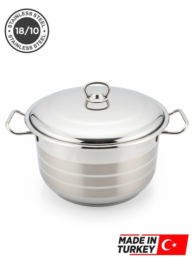 Trust Stainless Steel Cooking Pot 24CM Silver 18/10 (Made in Turkey) - Image 1