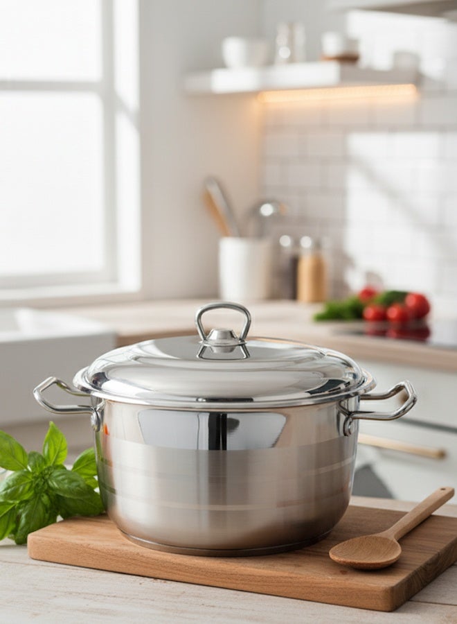 Trust Stainless Steel Cooking Pot 24CM Silver 18/10 (Made in Turkey) - Image 2