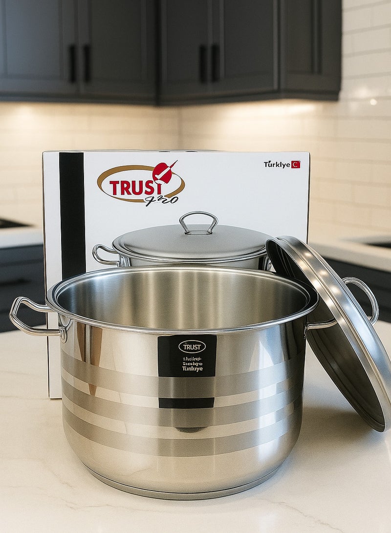 Trust Stainless Steel Cooking Pot 24CM Silver 18/10 (Made in Turkey) - Image 4