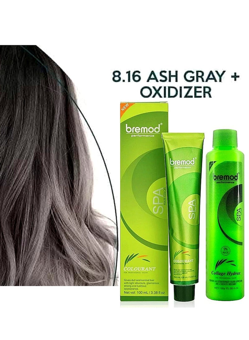 بريمود صبغة شعر سبا رمادية اللون من بيرفورمانس 8.16 مع مؤكسد - Image 1
