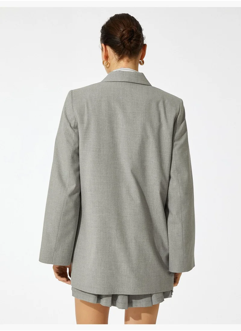 كوتون Slitted Sleeve Wrapped Blazer Jacket