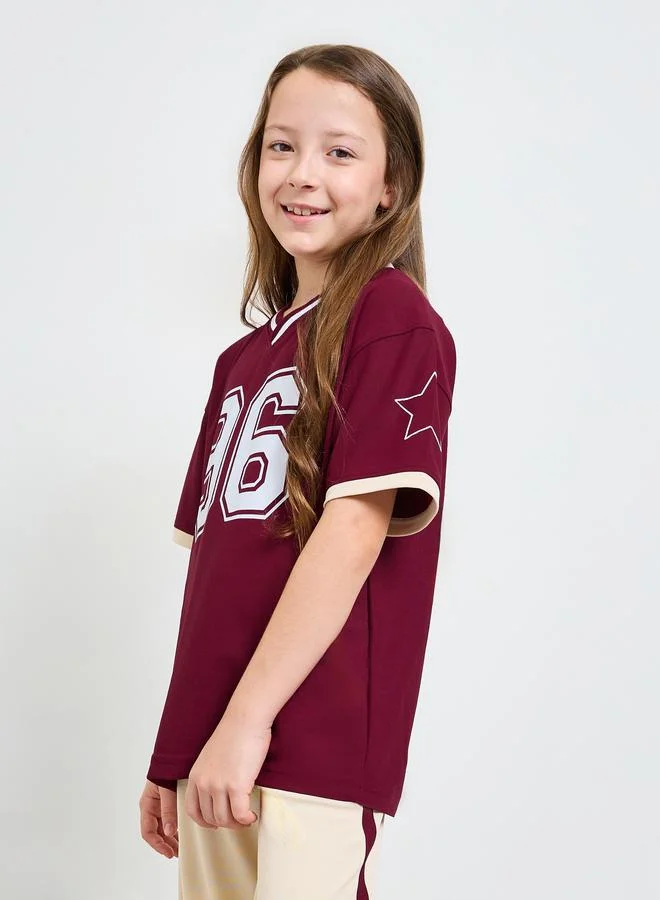 Styli Girls Oversized T-Shirt and Wide Leg Joggers Set
