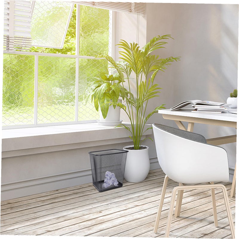 Ventilated Metal Mesh Trash Can Large Black Waste Basket For Bedroom Bathroom Office - Image 5