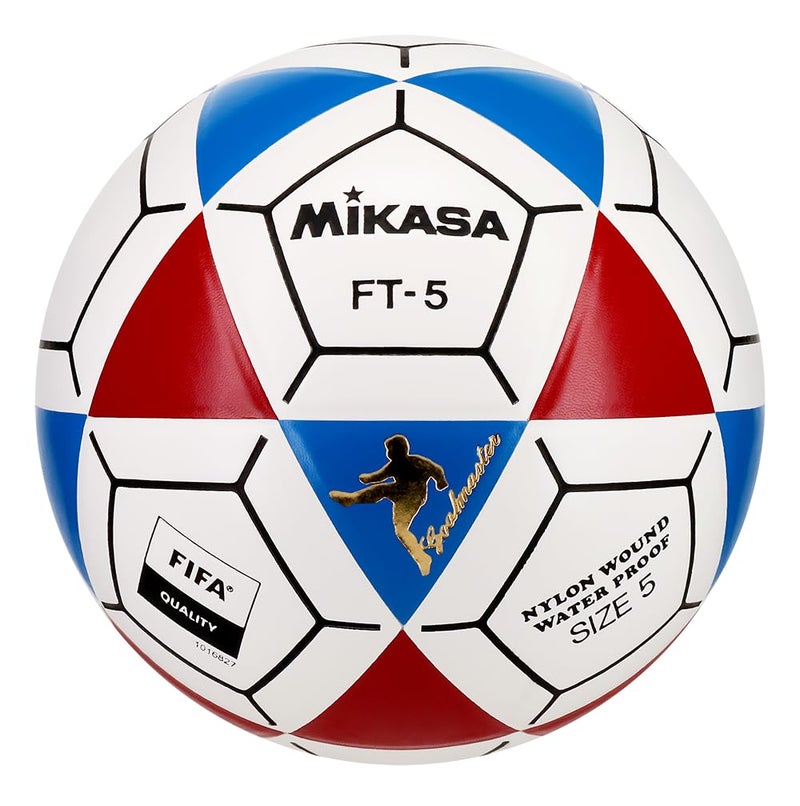 Mikasa كرة القدم ميكاسا FT5ABRBKFQ ماستر باللون الأزرق والأحمر والأبيض مقاس 5 معتمدة من الفيفا - Image 2