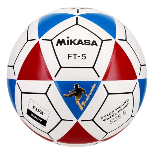 Mikasa كرة القدم ميكاسا FT5ABRBKFQ ماستر باللون الأزرق والأحمر والأبيض مقاس 5 معتمدة من الفيفا - Image 1