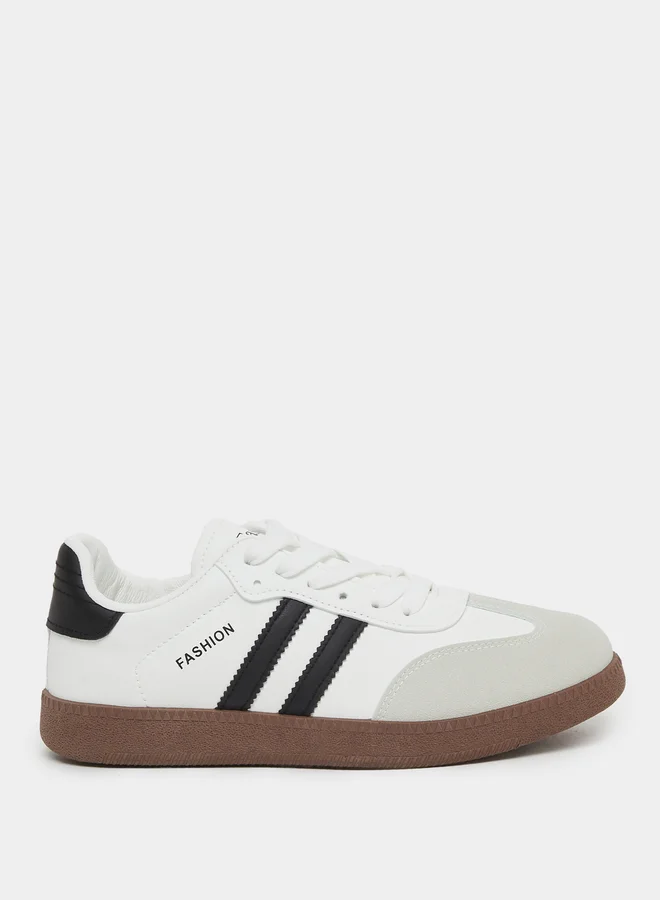 Styli Styli Striped Lace Up Sneakers