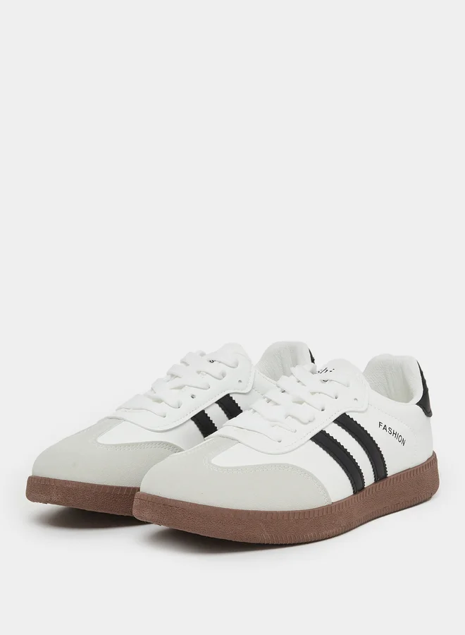 Styli Styli Striped Lace Up Sneakers