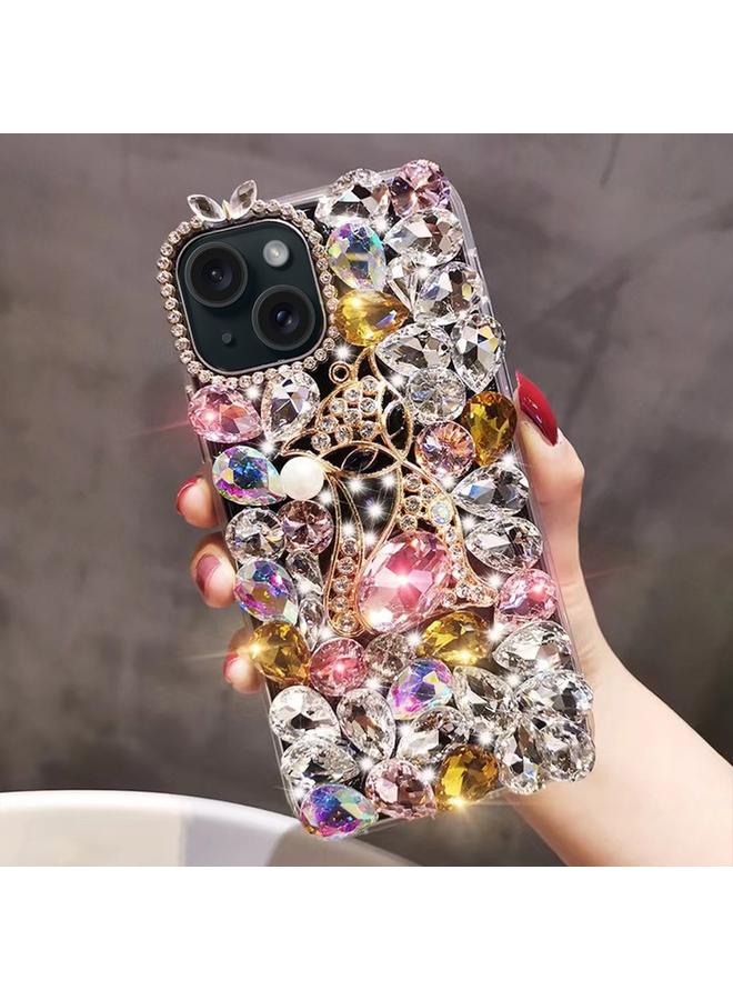 Zaboon Case For iPhone 13 Handmade Bling Rhinestone Gemstone Fox PC Phone Case - Image 1