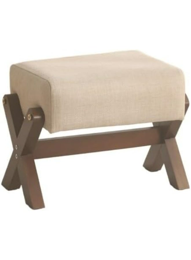 Footboard Bench Solid Wood Shoe Changing Stool Household Entrance Door Low Stool Shoe Changing Living Room Coffee Table Stool Sofa Stool  （size：32*26*27cm） - Image 1