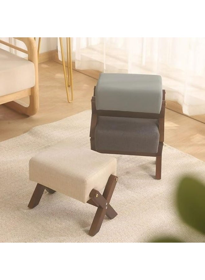 Footboard Bench Solid Wood Shoe Changing Stool Household Entrance Door Low Stool Shoe Changing Living Room Coffee Table Stool Sofa Stool  （size：32*26*27cm） - Image 5