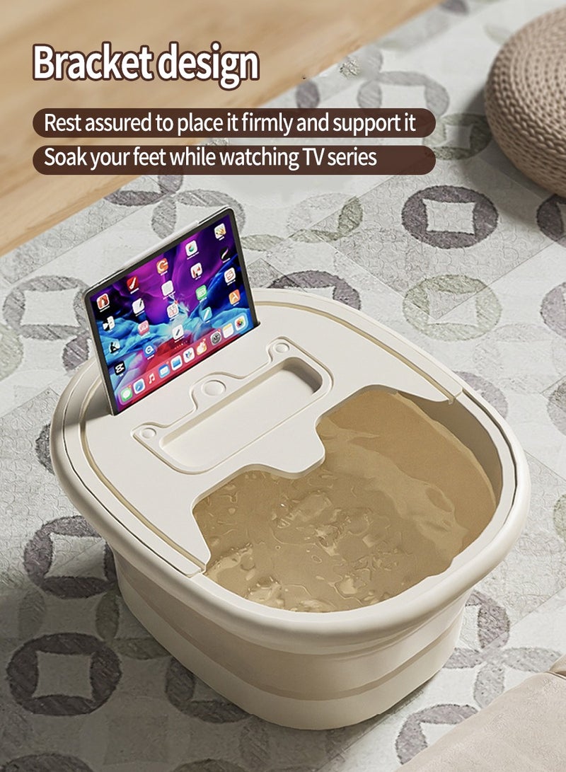 BEIRUI Foldable Foot Bath Tub, Foot Bath Tub With Massage Acupoints, Foot Therapy, Multi-functional Plastic Bucket With Lid, Home Spa Care  - Image 5