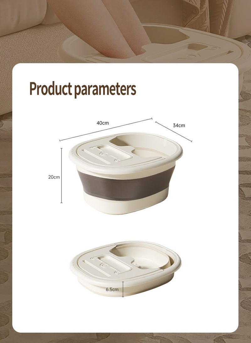 BEIRUI Foldable Foot Bath Tub, Foot Bath Tub With Massage Acupoints, Foot Therapy, Multi-functional Plastic Bucket With Lid, Home Spa Care  - Image 3