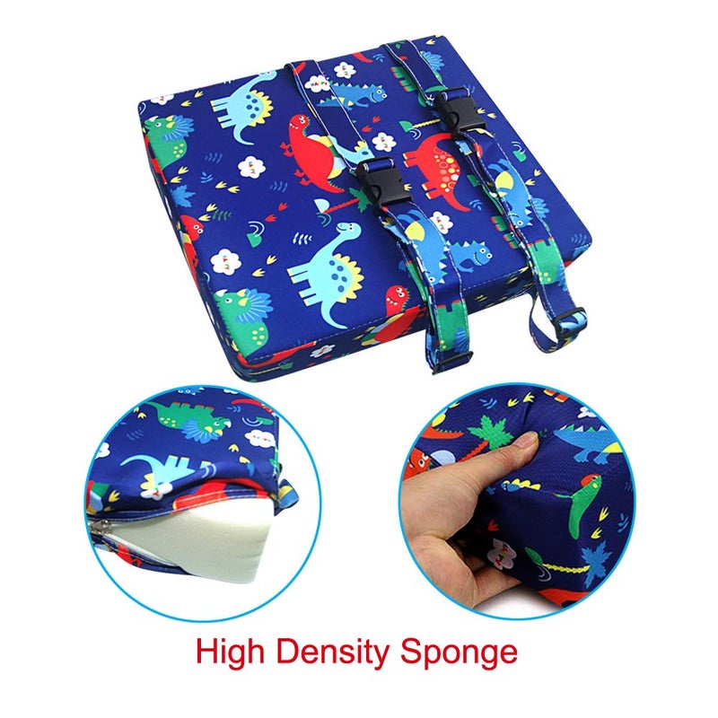 SUNMALL Dining Chair Heightening Cushion Portable Dismountable Adjustable Highchair Booster for Baby Toddler Kids Infant Washable Thick Chair Seat Pad Mat (Dark Blue) - Image 3