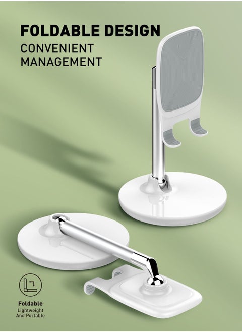 Folding Universal Desktop Mobile Phone And Tablet Stand White