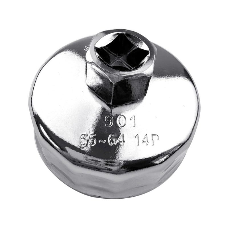 Shonee 65mm 64mm 14 Flutes Oil Filter Wrench for Toyota Camry Tundra Tacoma Corolla Honda Lexus Steel Oil Filter Cap Socket Removal Tool