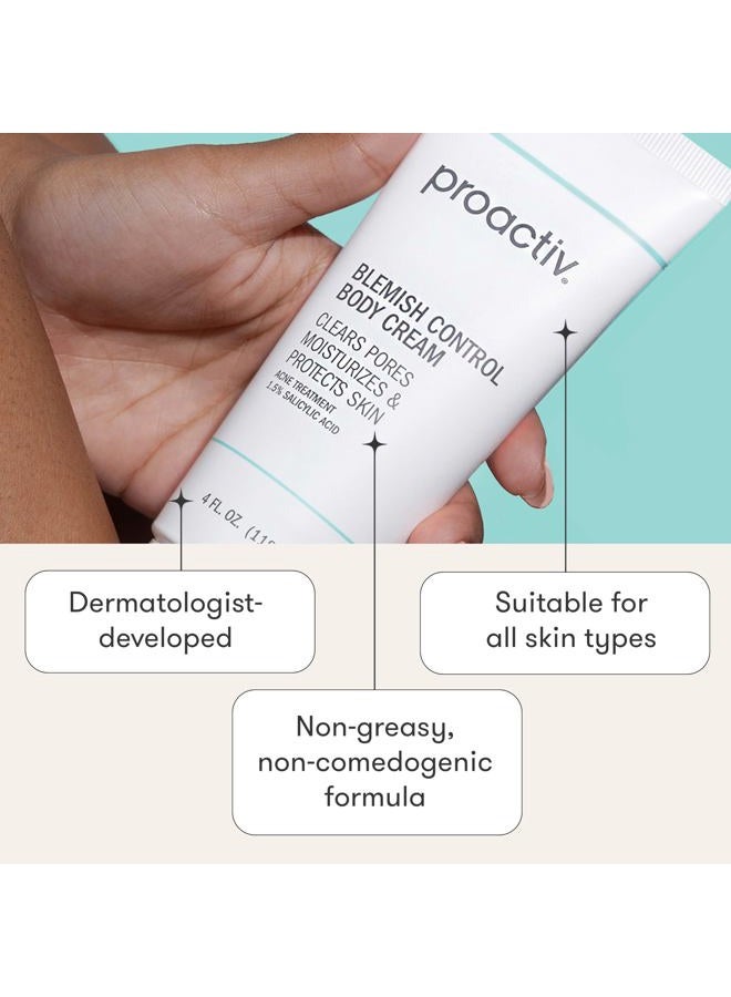 Proactiv Blemish Control Body Cream - Exfoliating Salicylic Acid Clears Breakouts. Formulated for Acne-prone Skin, 4 fl oz - Image 4