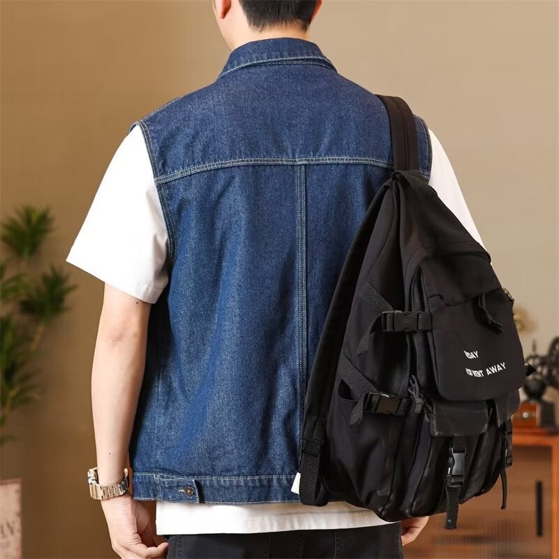 High-End Wear-Resistant Denim Jacket Cotton Men'S 2025 Spring New Men'S Retro Work Jacket Men'S Casual - Image 5